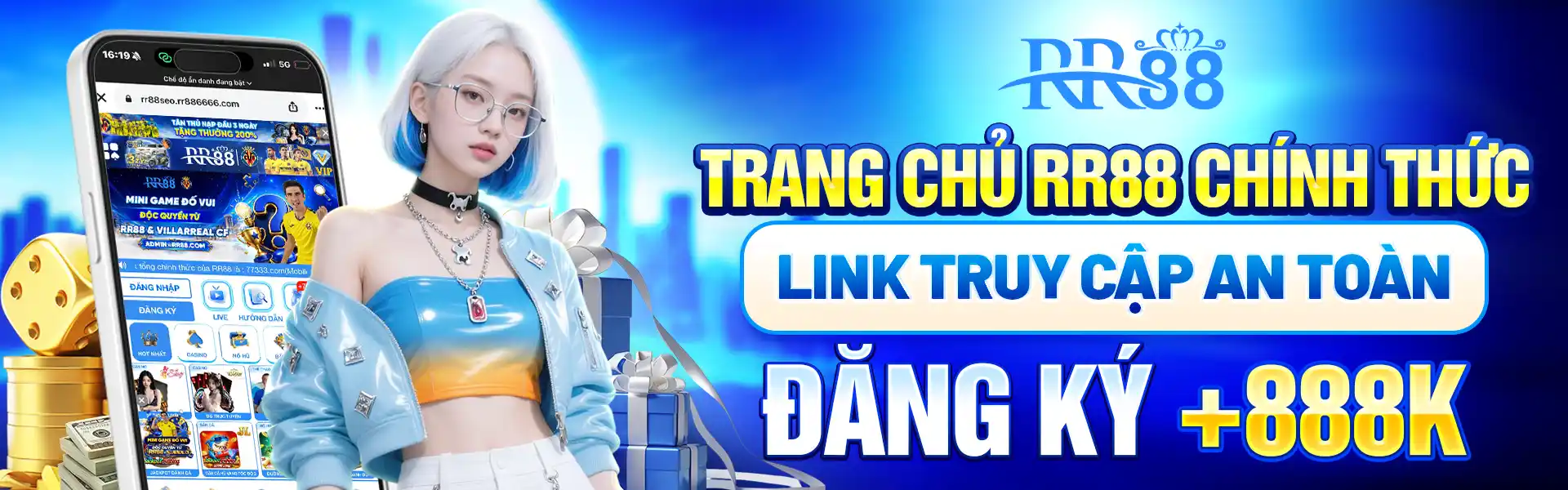 RR88 banner trang chủ mới phiên bản PC